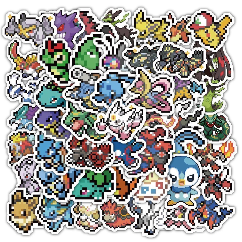 60Pcs Pixel Pokémon Stickers C - Tablet Cute Accessories 评论和价格