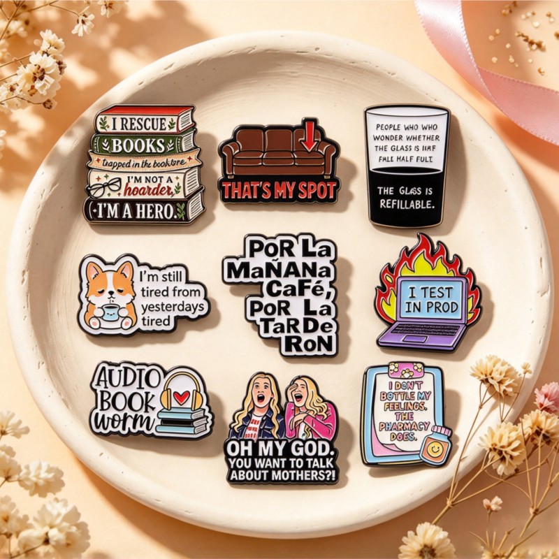 Cute Funny Quote Enamel Pins w - Tablet Cute Accessories 评论和价格