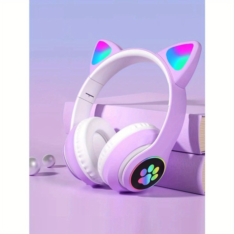New Flash Light Cute Cat Ears  - Wired Earphone Lightning 评论和价格